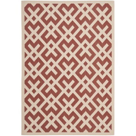 Safavieh 2 Ft. X 3 Ft. -7 In. Accent Indoor-Outdoor Courtyard- Red And Bone- Machine Made Rug CY6915-238-2